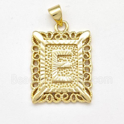 Copper Letter-E Pendant Frame Gold Plated