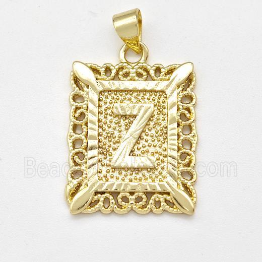 Copper Letter-Z Pendant Frame Gold Plated