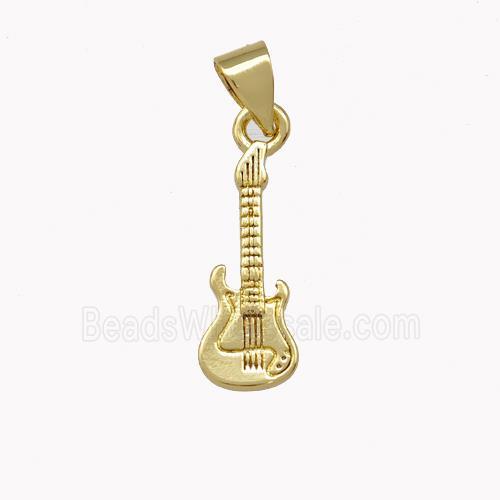 Guitar Charms Copper Pendant Gold Plated