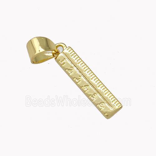 Ruler Charms Copper Pendant Gold Plated