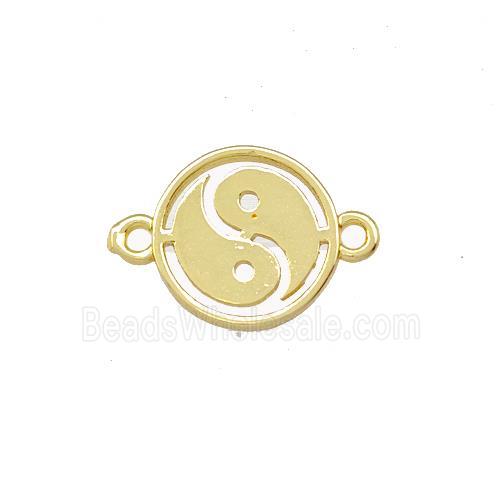 Taichi Charms Copper Yinyang Connector Gold Plated