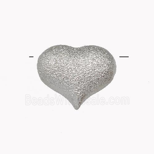 Copper Heart Beads Corrugated Hollow Platinum Plated