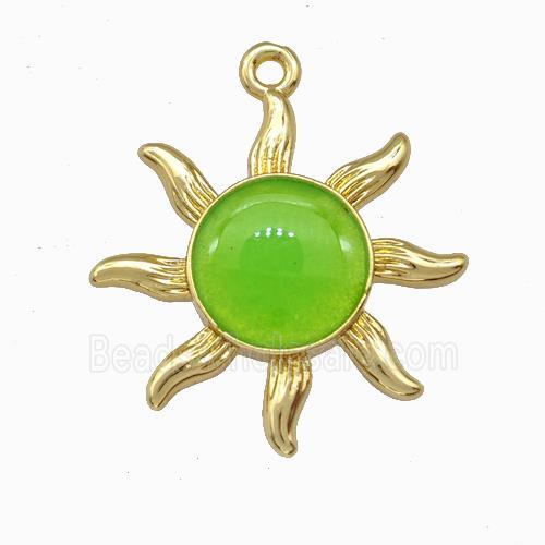 Copper Sun Pendant Gold Plated