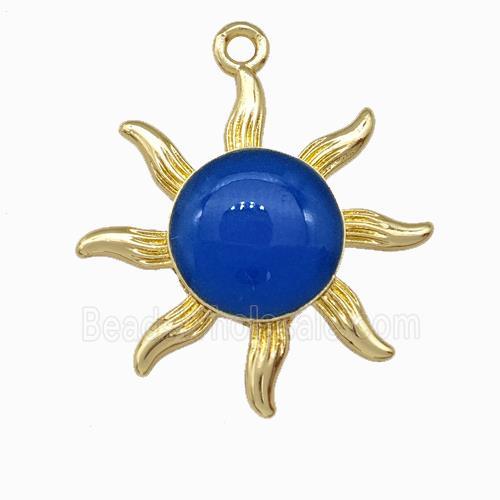 Copper Sun Pendant Gold Plated