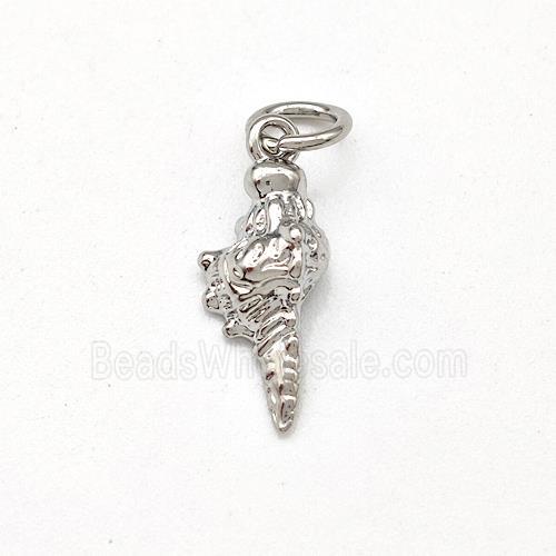 Copper Conch Shell Charms Pendant Platinum Plated