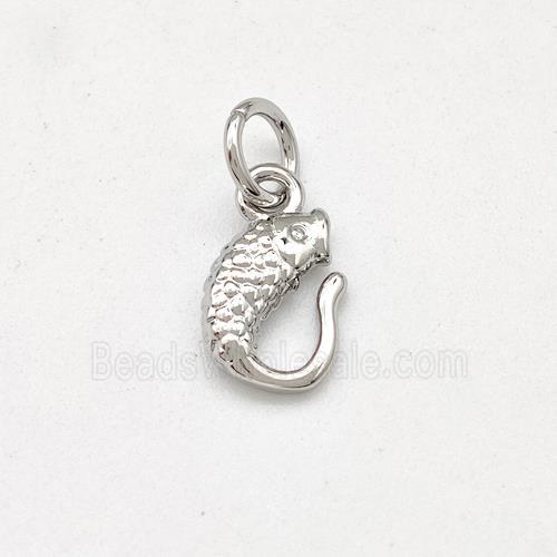 Copper Fish Pendant Platinum Plated