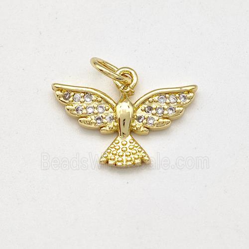 Copper Eagle Pendant Pave Zirconia Hawk Bird Gold Plated