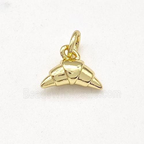 Croissant Charms Copper Pendant Gold Plated