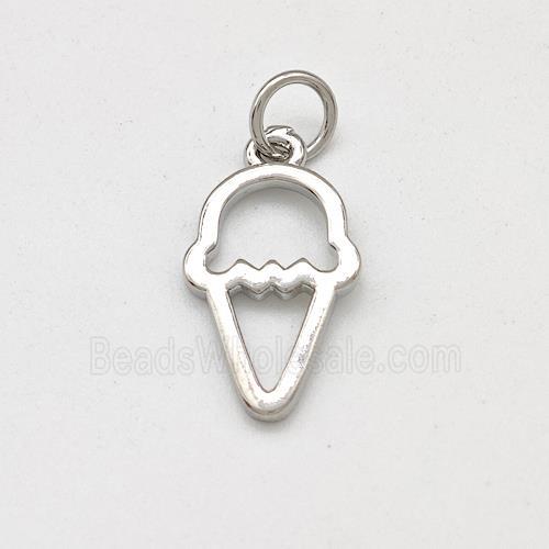 Ice Cream Charms Copper Pendant Platinum Plated