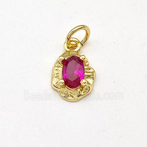 Copper Pendant Pave Zirconia Gold Plated