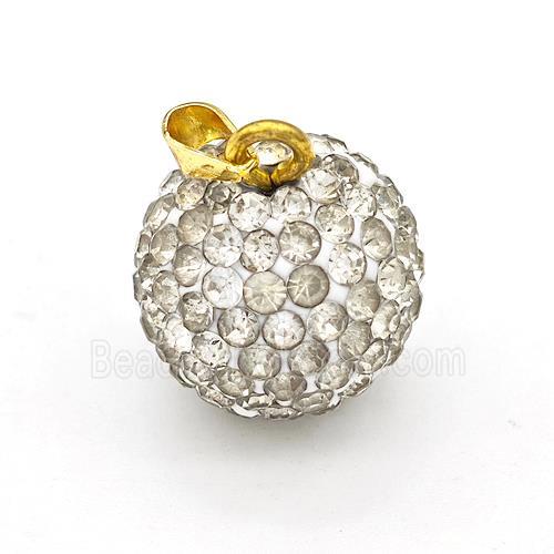 Clay Round Pendant Micro Pave Rhinestone