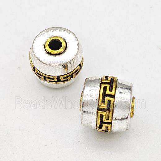 Tibetan Style Alloy Barrel Beads Antique Silver Gold