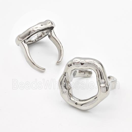 Copper Rings Flower Platinum Plated