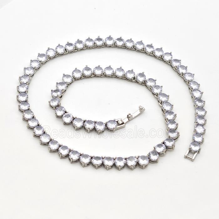 Copper Bracelet Pave Crystal Glass Platinum Plated