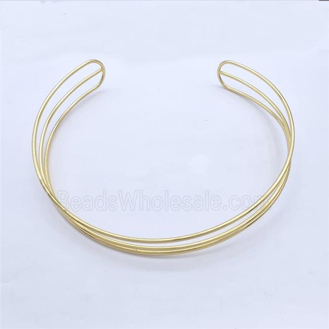 Copper Wire Collar Necklace Gold Plated