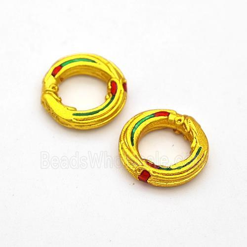 Copper Circle Connector Painted Gold Plated