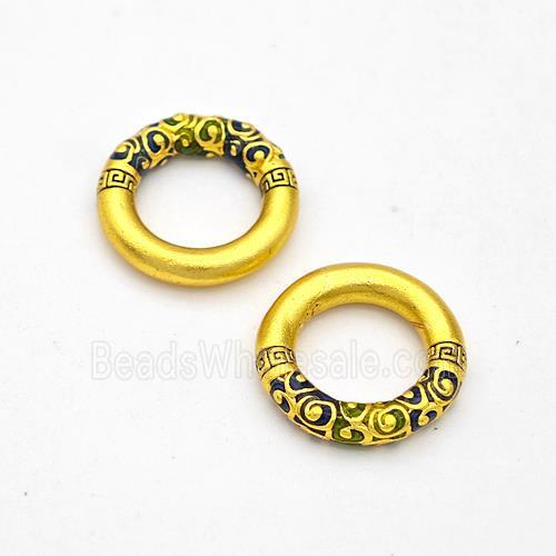 Copper Circle Connector Painted Gold Plated