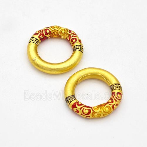 Copper Circle Connector Painted Gold Plated