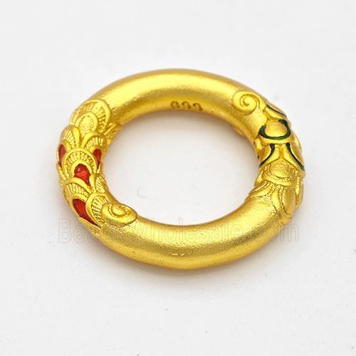Copper Circle Connector Painted Gold Plated