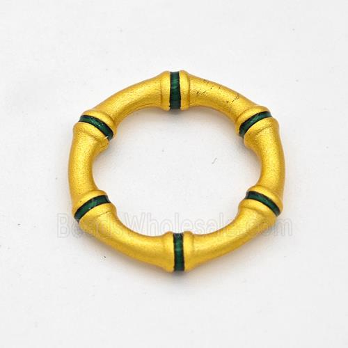 Copper Circle Connector Painted Bamboo Gold Plated