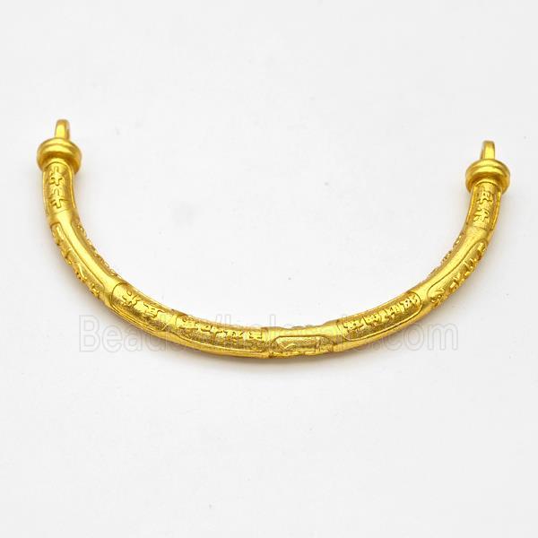 Copper Connector Curving Stick Bracelet Bar Half Bangle Gold Plated
