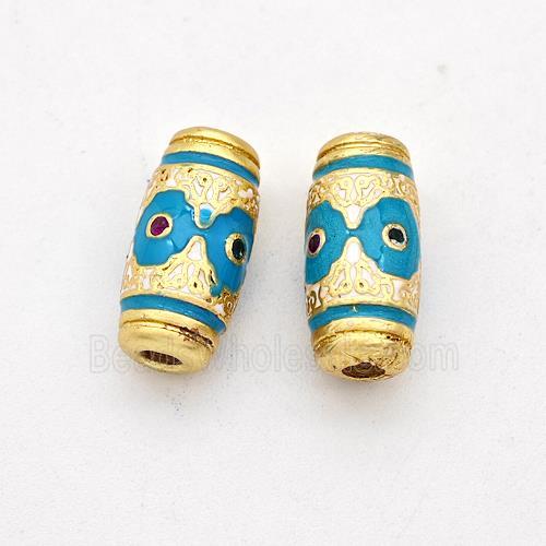 Copper Rice Beads Pave Zirconia Painted Gold Plated