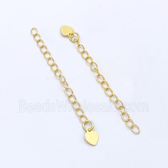 Copper Necklace Extender Findings Heart Gold Plated
