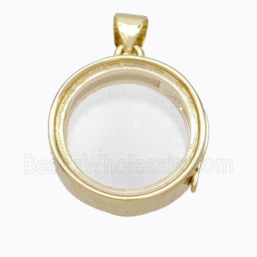 Copper Circle Locket Pendant Gold Plated