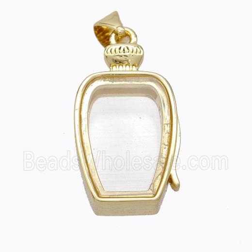 Copper Bottle Locket Pendant Gold Plated
