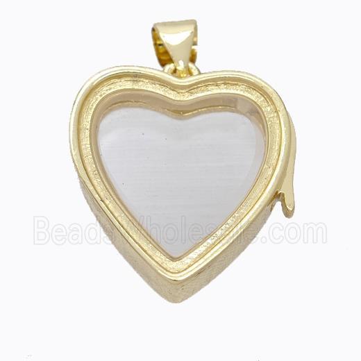 Copper Heart Locket Pendant Gold Plated