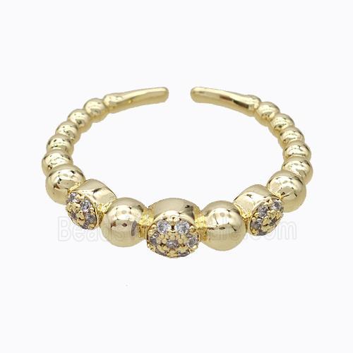 Copper Ring Micropave Zirconia Gold Plated