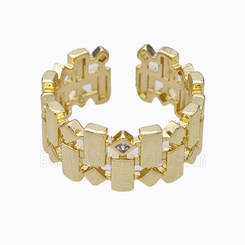 Copper Ring Pave Zirconia Gold Plated