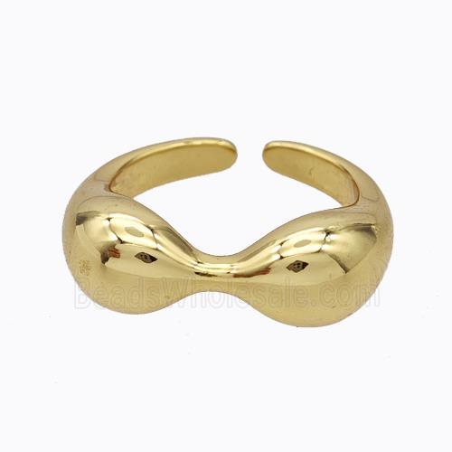 Copper Ring Bow Gold Plated