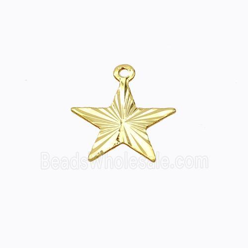 Copper Star Pendant Flat Gold Plated