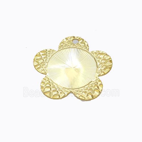 Copper Flower Pendant Gold Plated
