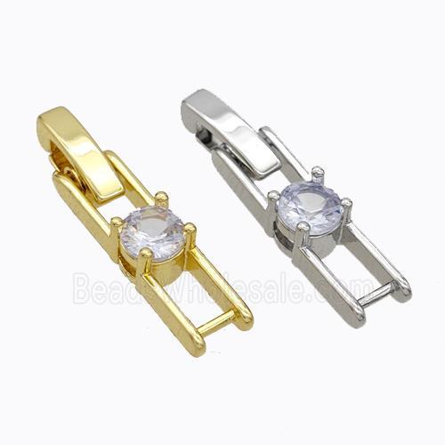 Copper Clasp Pave Zirconia Mixed