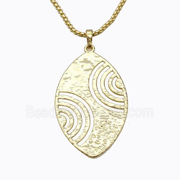 Copper Leaf Necklace Rebirth Gold Plated