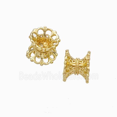 Copper Beadcaps Double Lt.Gold Plated