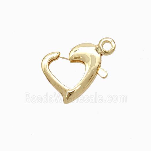 Copper Lobster Clasp Heart Lt.Gold Plated