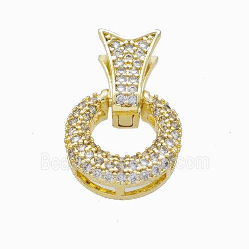 Copper Bail Pave Zirconia Gold Plated