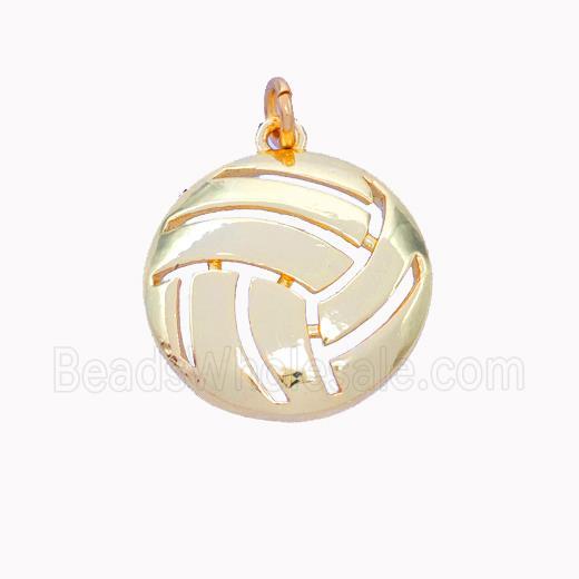 Copper Volleyball Pendant Gold Plated
