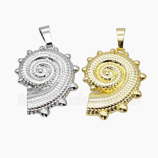 Spiral Shell Charms Copper Pendant Mixed