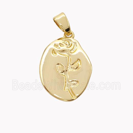 Copper Flower Pendant Gold Plated