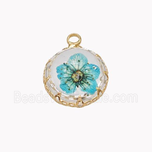 Acrylic Flower Pendant Gold Plated