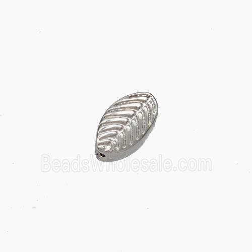 Copper Leaf Beads Platinum Plated