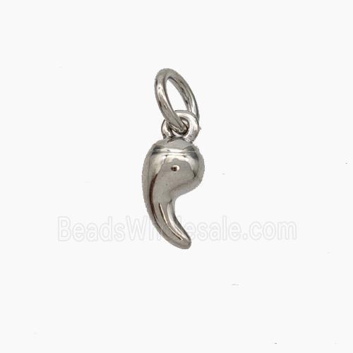 Copper Comma Pendant Platinum Plated