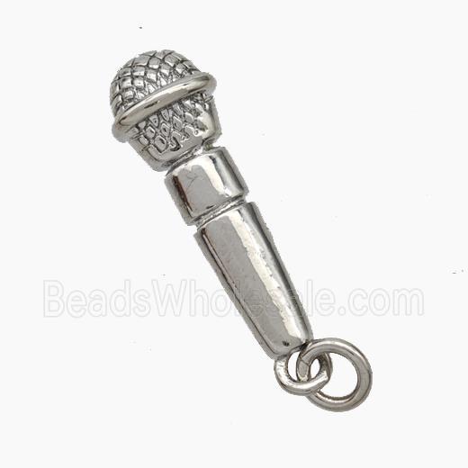Copper Microphone Pendant Platinum Plated