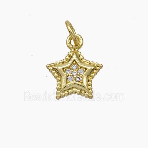 Copper Star Pendant Pave Zirconia Gold Plated