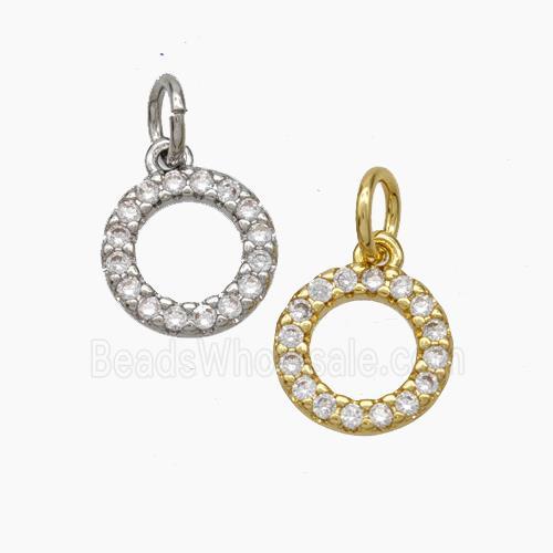 Copper Circle Pendant Pave Zirconia Mixed