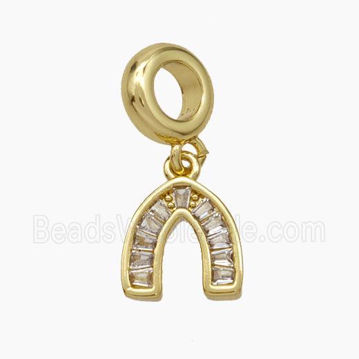 Copper Horseshoe Pendant Pave Zirconia Gold Plated